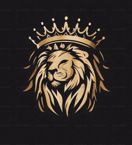 Majestätischer Löwe und Krone